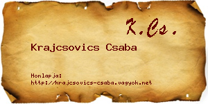 Krajcsovics Csaba névjegykártya
