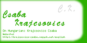 csaba krajcsovics business card